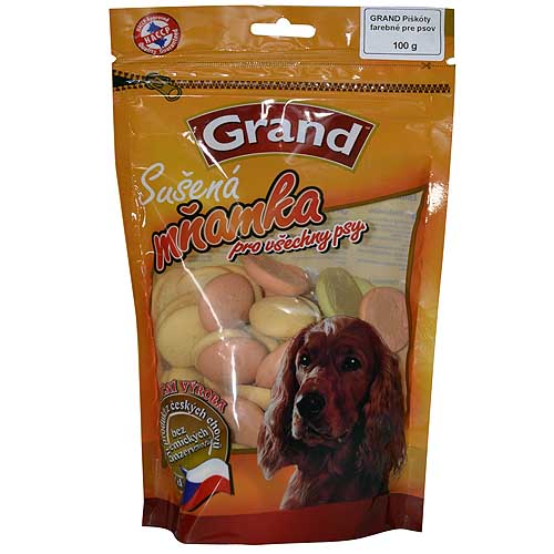 GRAND Piškoty pro psy s vápníkem a hořčíkem 100 g tříbarevné