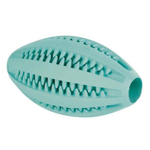 LES FILOUS Rugby míč z gumy na čištění zubů 11cm s mátou modrá