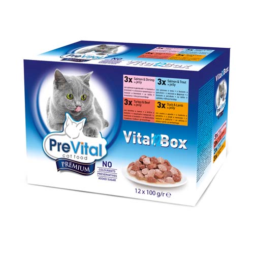 PreVital Premium kapsičky pro kočky 12x100g Vital Box