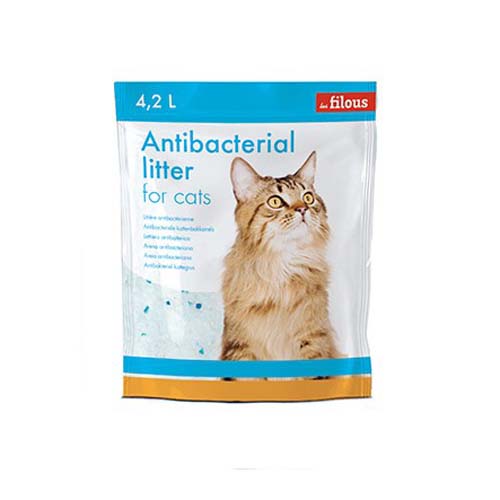 LES FILOUS SILICA GEL 4,2l/1,85kg 1-8mm Silikonová podestýlka pro kočky + 3% antibakteriální modré zrnka