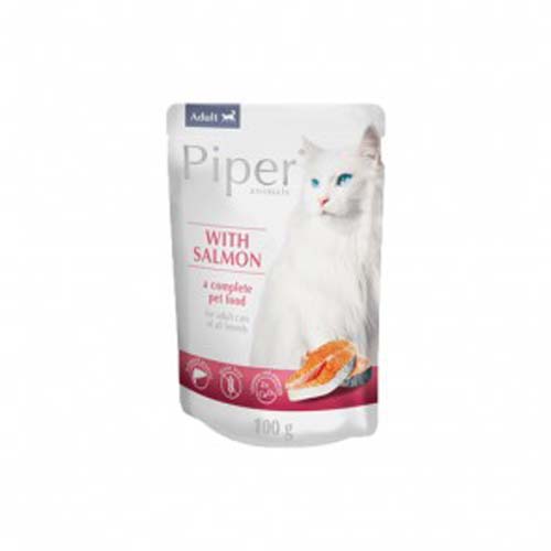 PIPER CAT losos 100g kapsička pro kočky