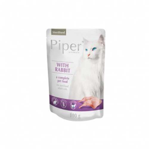 PIPER CAT králík 100g kapsička pro sterilizované kočky