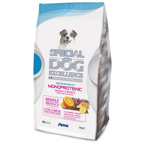 SPECIAL DOG EXCELLENCE MEDIUM ADULT MONOPROTEINIC vepřové + brambory 3kg 27/14 superprémium