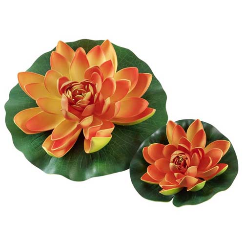 HOBBY Rostlina umělá Water Lily, orange 30cm